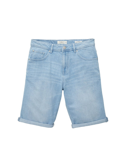 Tom Tailor Used Light Stone Blue Denim Men Relaxed Denim Shorts SKU: 1036290_10118 Image 08