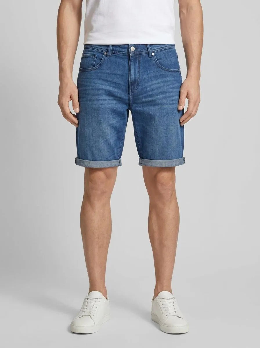 Tom Tailor Used Mid Stone Blue Denim Men Relaxed Denim Shorts SKU: 1036290_10119 Image 00