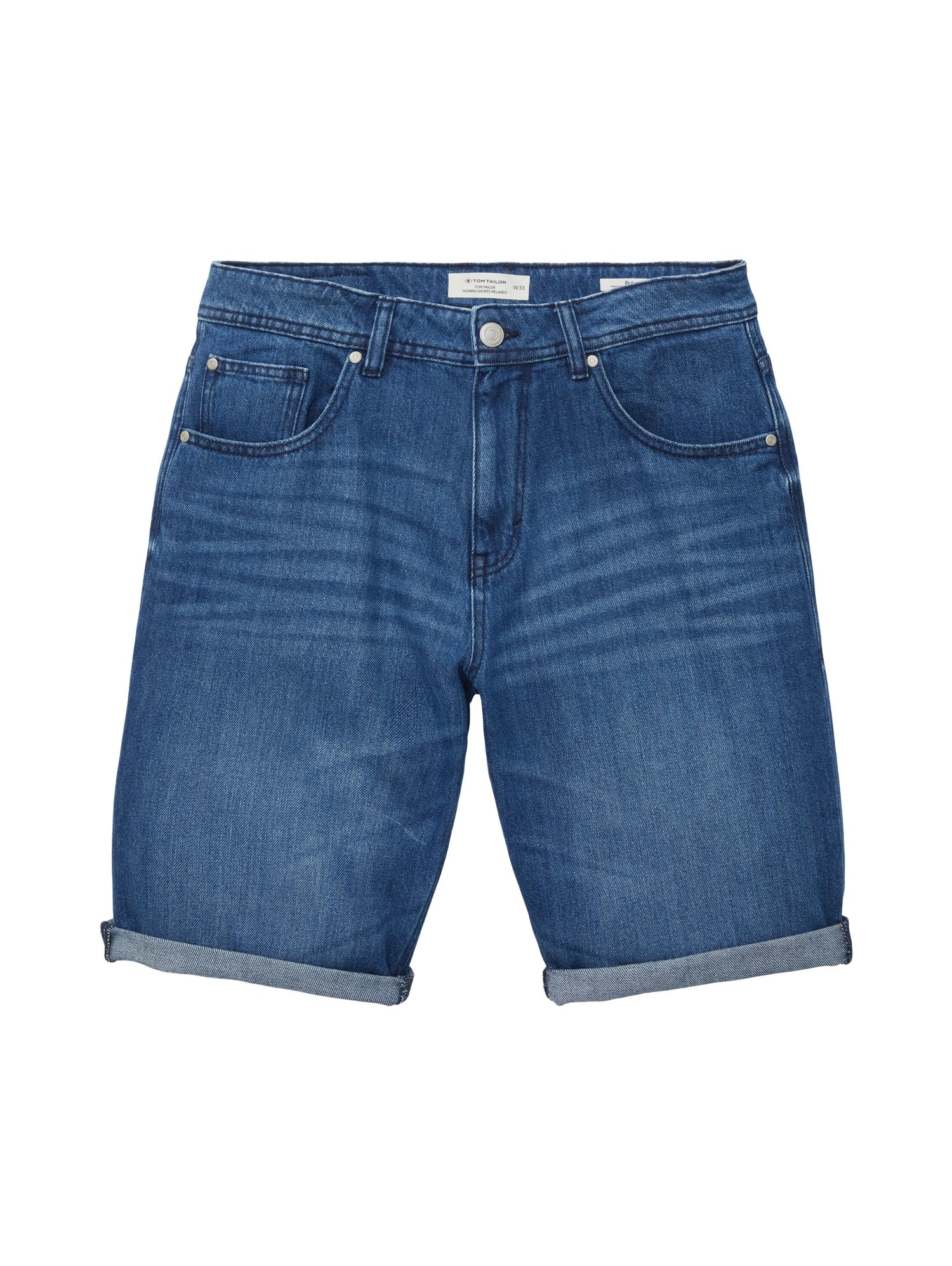 Tom Tailor Used Mid Stone Blue Denim Men Relaxed Denim Shorts SKU: 1036290_10119 Image 08