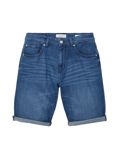 Tom Tailor Used Mid Stone Blue Denim Men Relaxed Denim Shorts SKU: 1036290_10119 Image 08