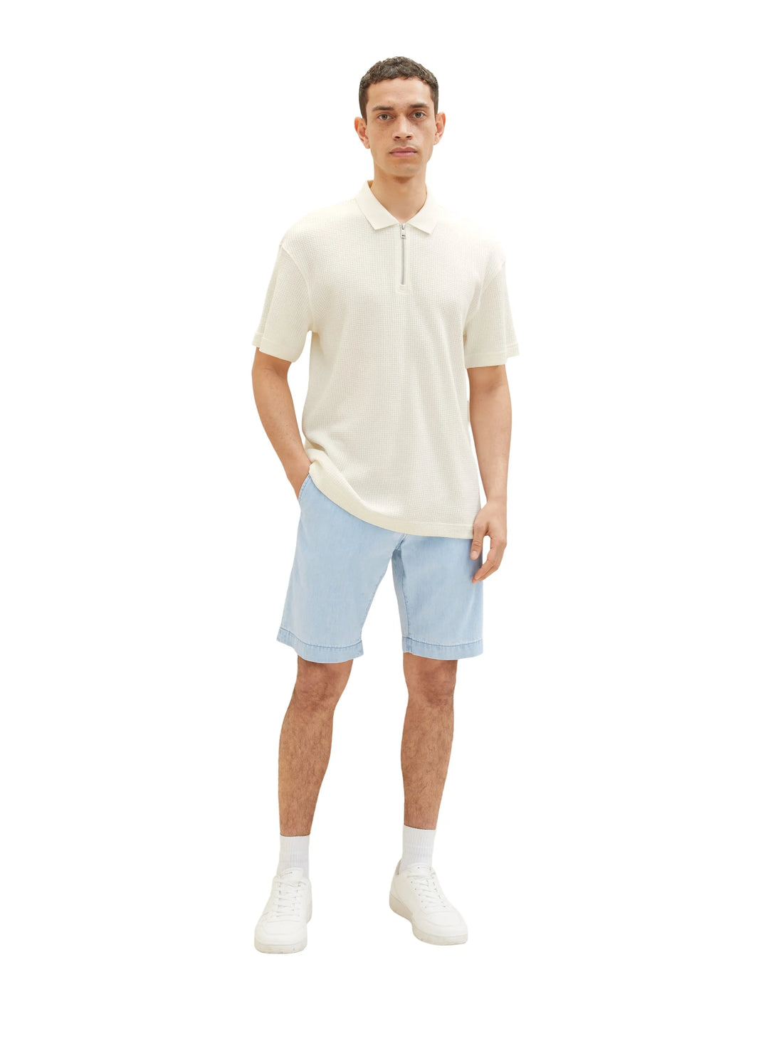 Tom Tailor Clean Light Stone Blue Denim Men Josh Denim Shorts SKU: 1036292_10112 Image 01