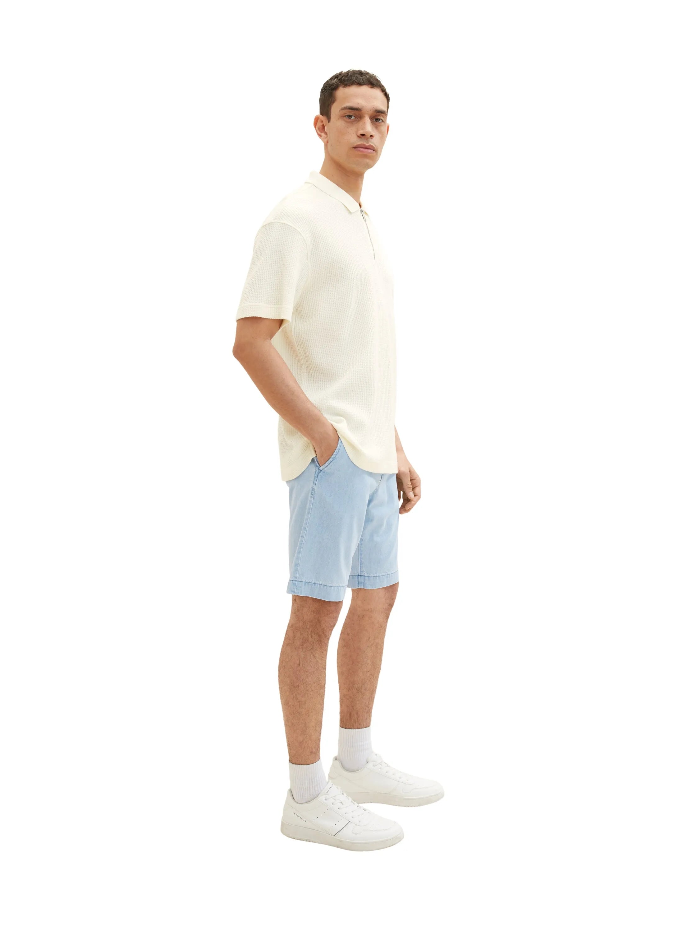 Tom Tailor Clean Light Stone Blue Denim Men Josh Denim Shorts SKU: 1036292_10112 Image 02