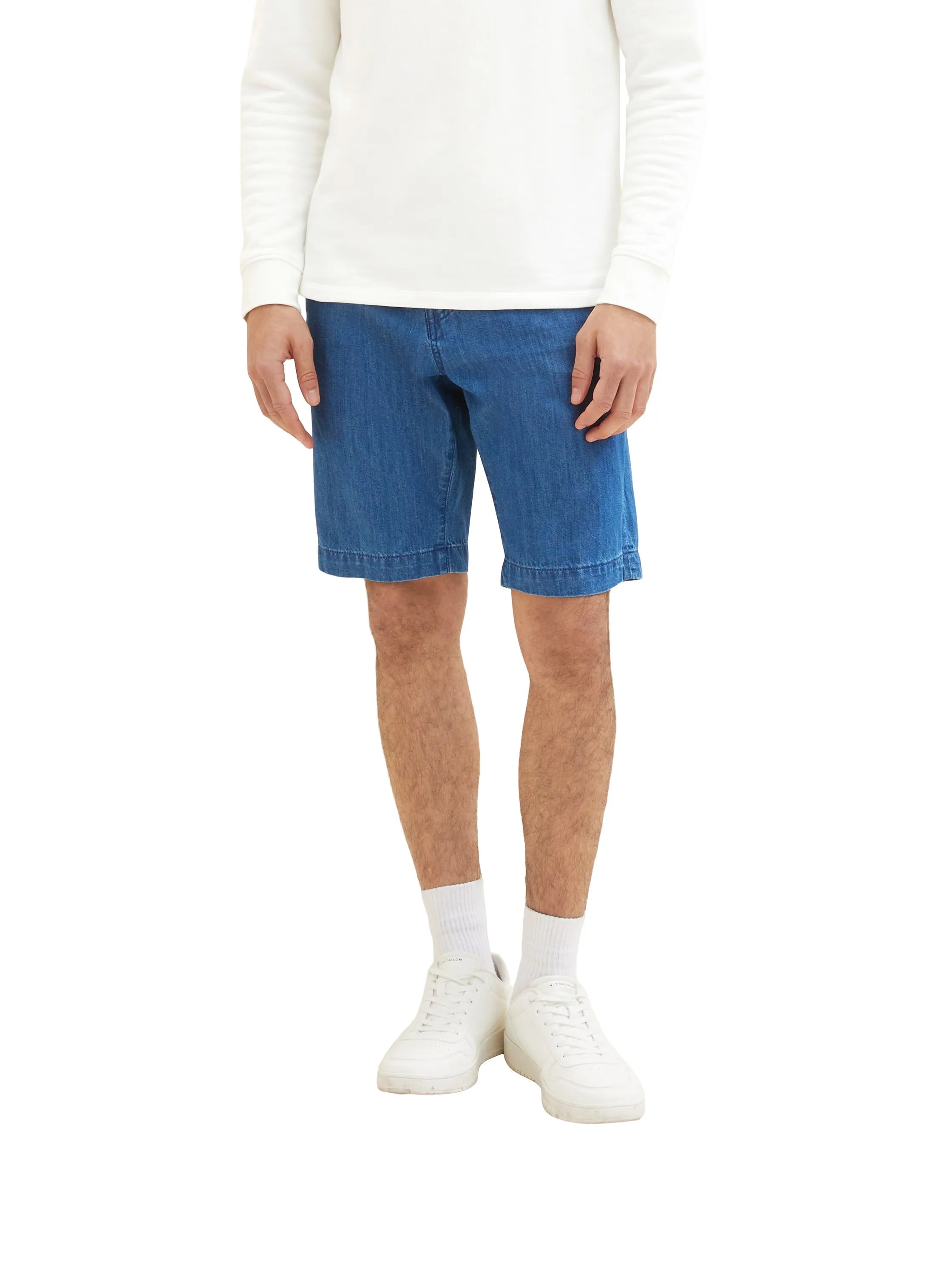 Tom Tailor Clean Mid Stone Blue Denim Men Josh Denim Shorts SKU: 1036292_10113 Image 01