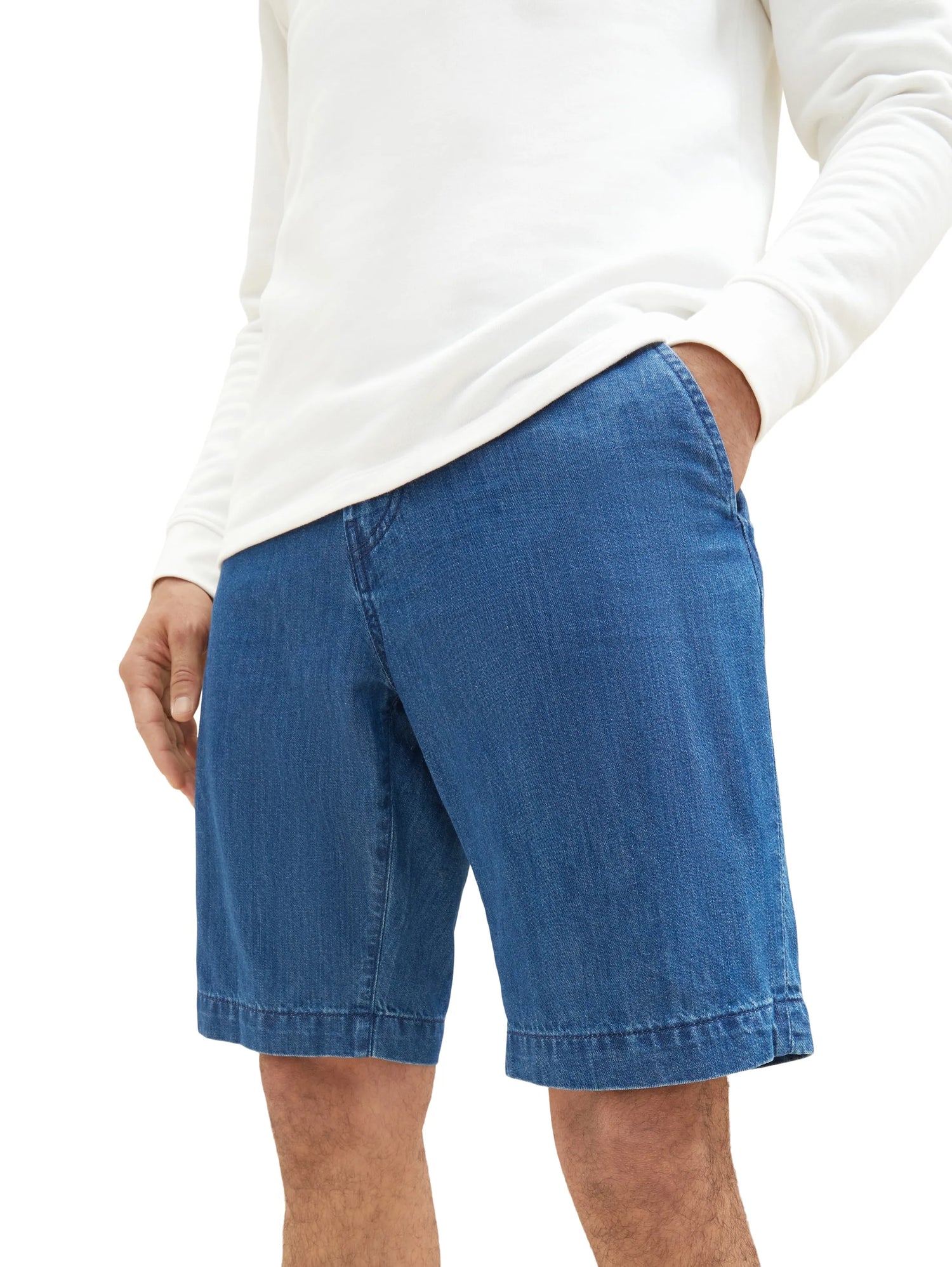 Tom Tailor Clean Mid Stone Blue Denim Men Josh Denim Shorts SKU: 1036292_10113 Image 05