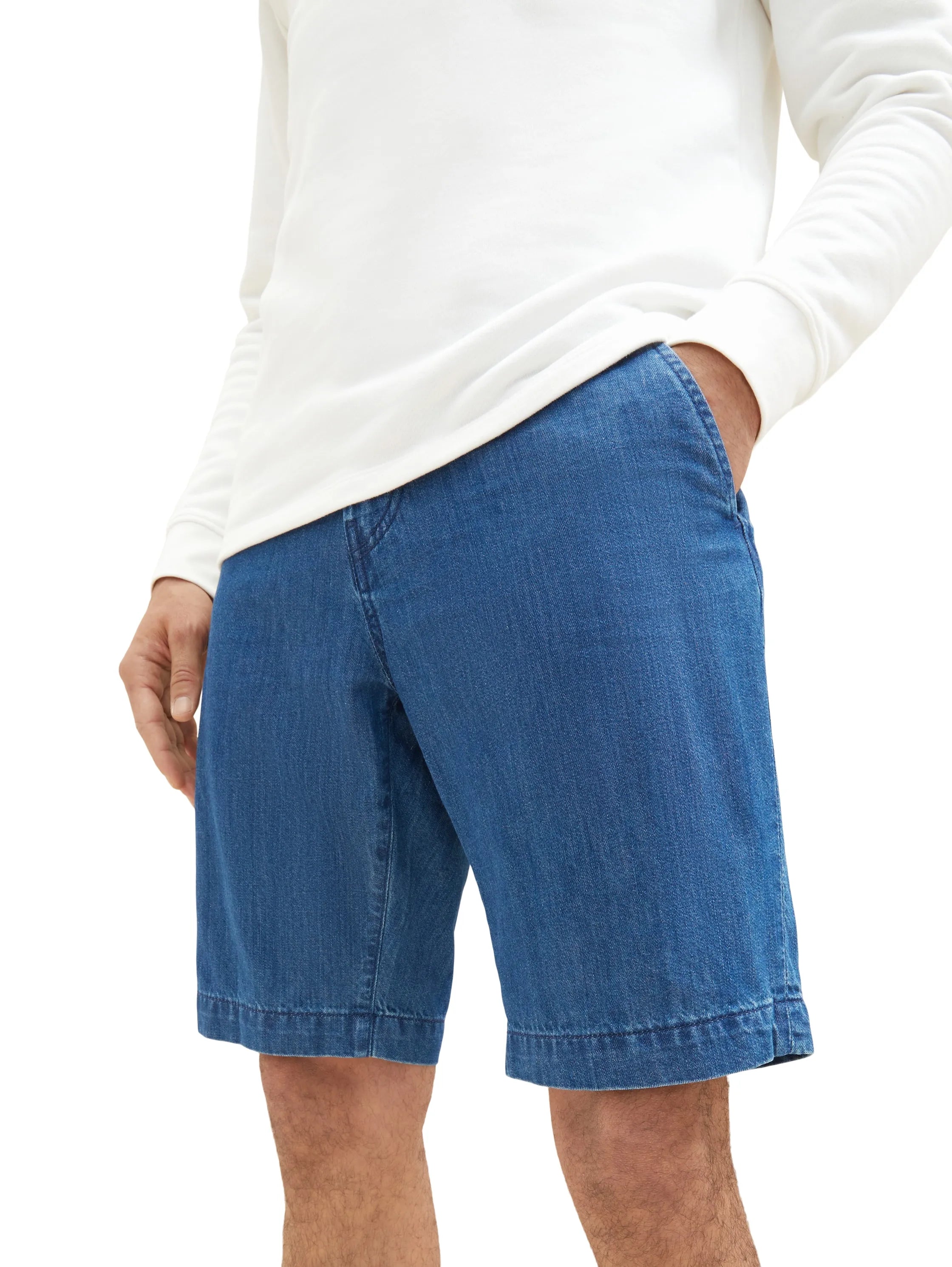Tom Tailor Clean Mid Stone Blue Denim Men Josh Denim Shorts SKU: 1036292_10113 Image 05