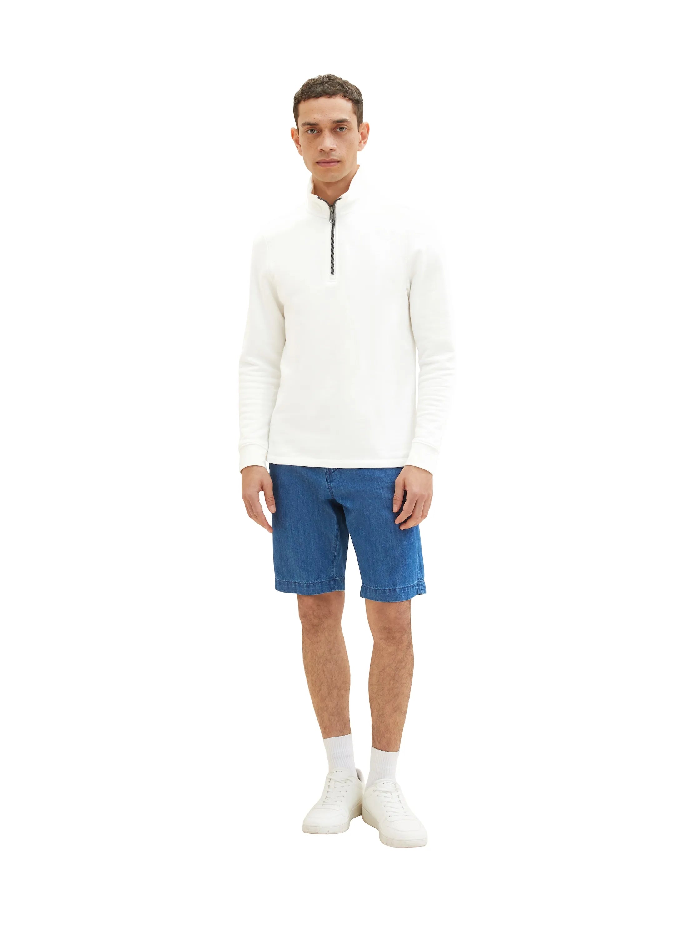 Tom Tailor Clean Mid Stone Blue Denim Men Josh Denim Shorts SKU: 1036292_10113 Image 06