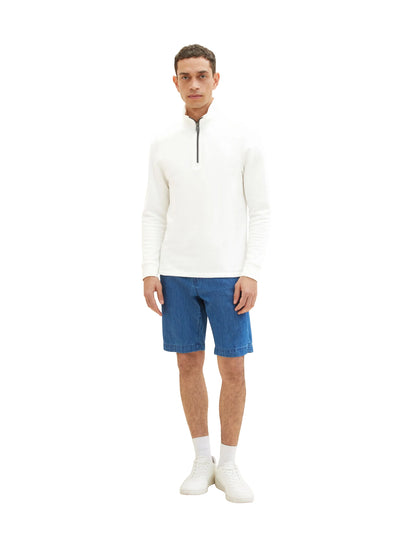 Tom Tailor Clean Mid Stone Blue Denim Men Josh Denim Shorts SKU: 1036292_10113 Image 06