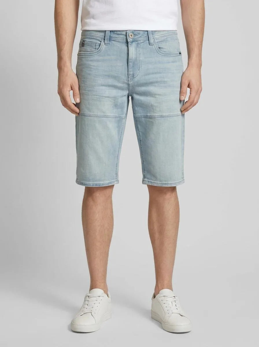 Tom Tailor Light Stone Blue Grey Denim Men Morris Overknee Shorts SKU: 1036295_10161 Image 00