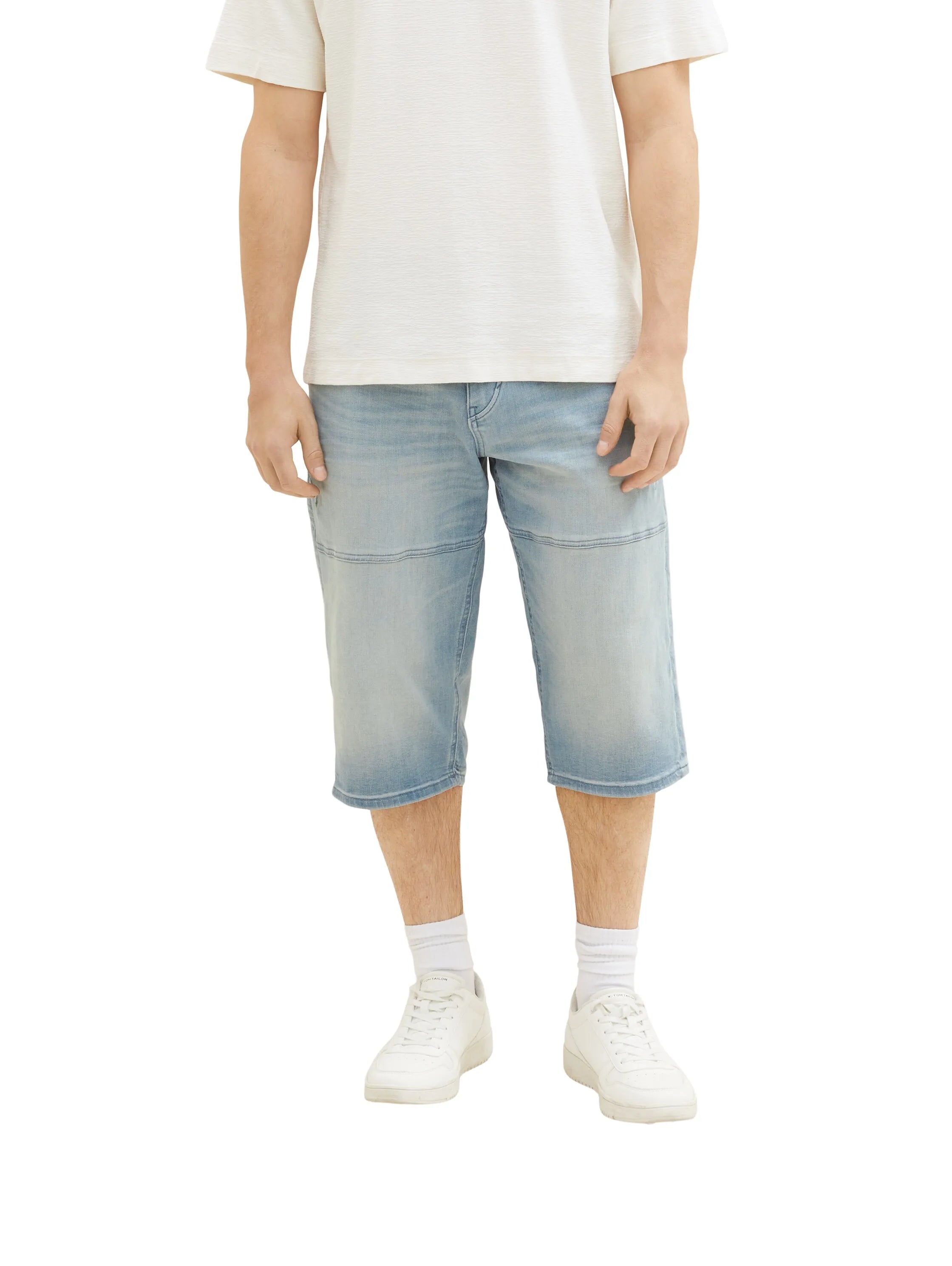 Tom Tailor Light Stone Blue Grey Denim Men Morris Overknee Shorts SKU: 1036295_10161 Image 01