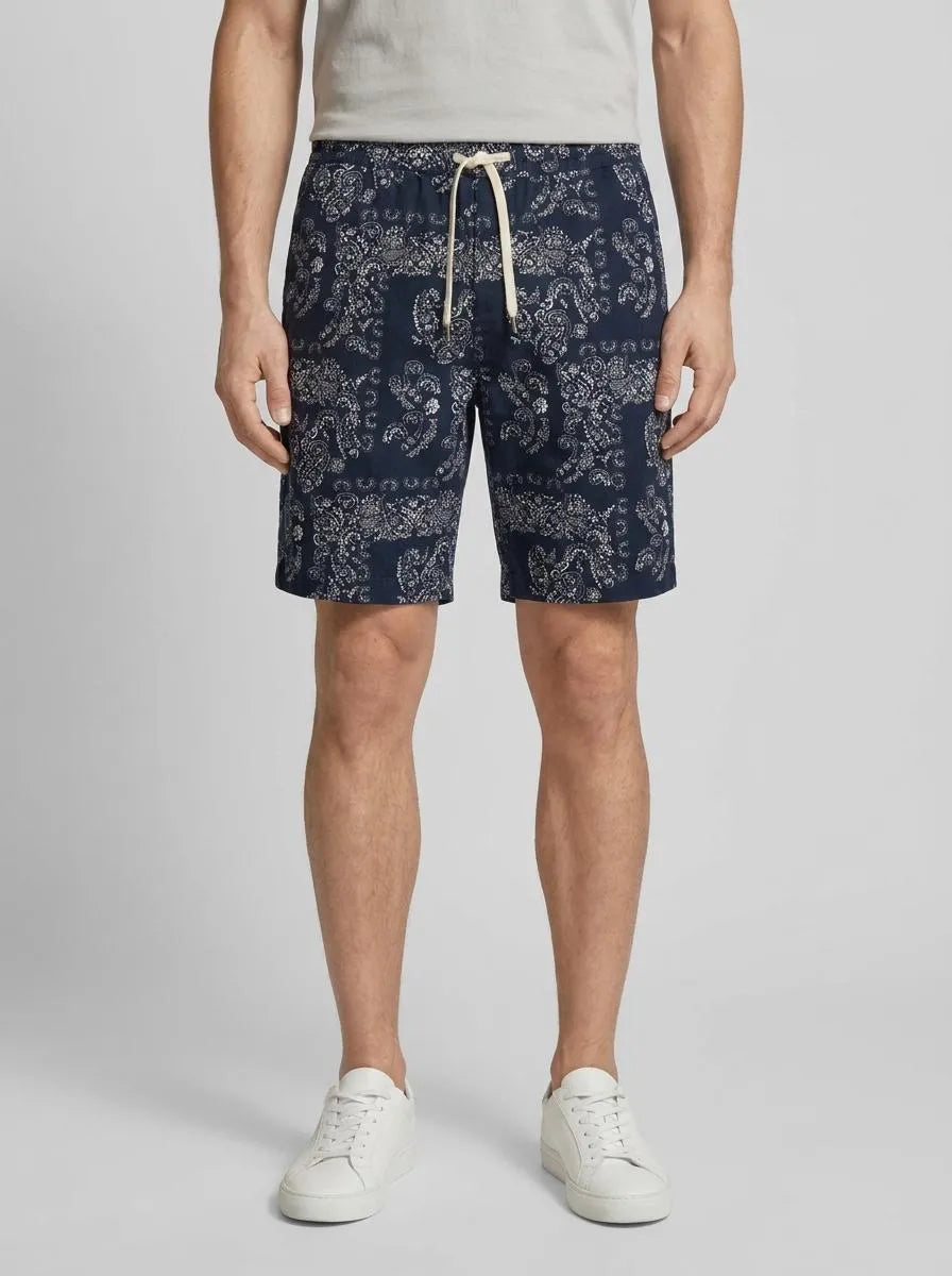 Tom Tailor Navy Big Paisley Design Men Patterned Shorts SKU: 1036297_31783 Image 00