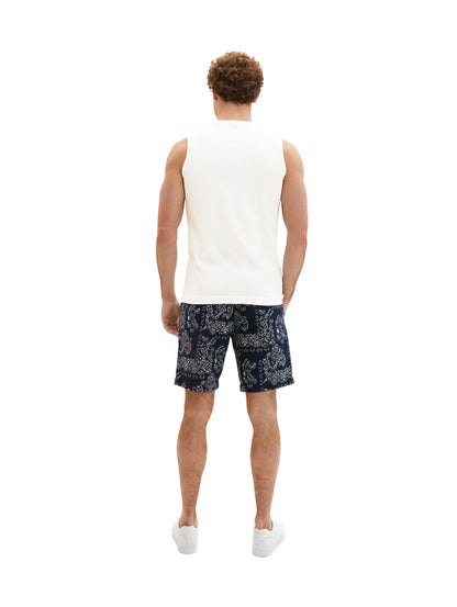 Tom Tailor Navy Big Paisley Design Men Patterned Shorts SKU: 1036297_31783 Image 04