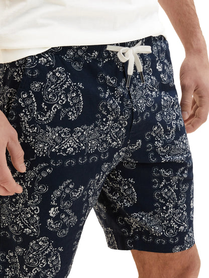 Tom Tailor Navy Big Paisley Design Men Patterned Shorts SKU: 1036297_31783 Image 06