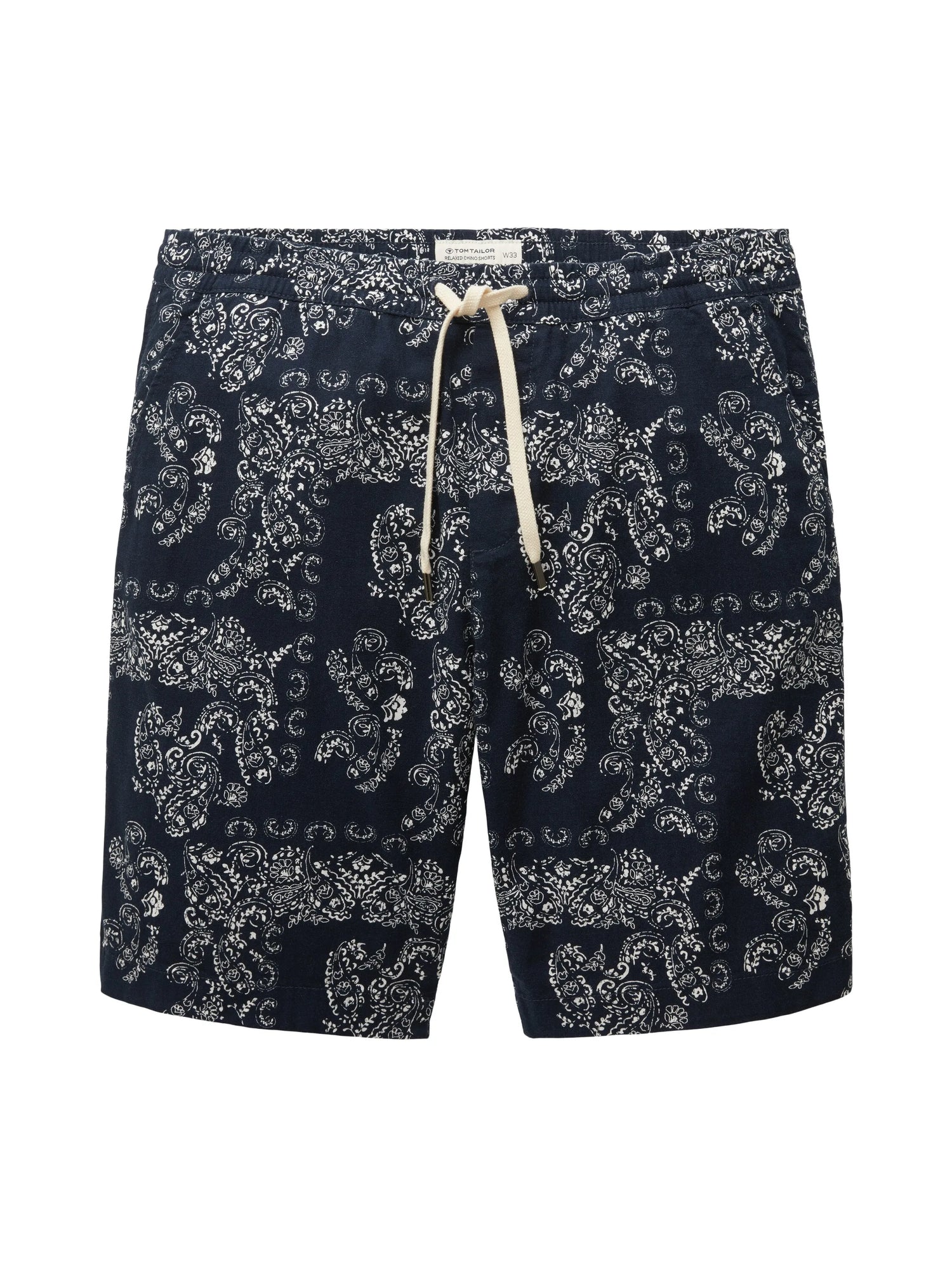 Tom Tailor Navy Big Paisley Design Men Patterned Shorts SKU: 1036297_31783 Image 08