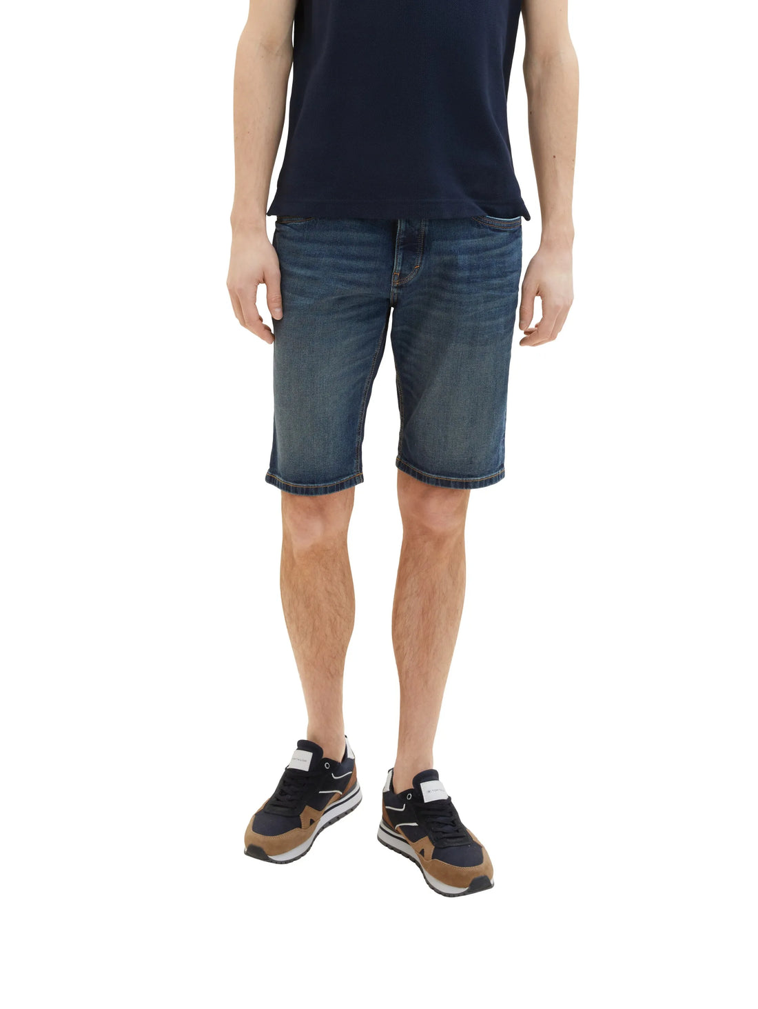 Tom Tailor Used Dark Stone Blue Denim Men Josh Denim Shorts SKU: 1036299_10120 Image 01