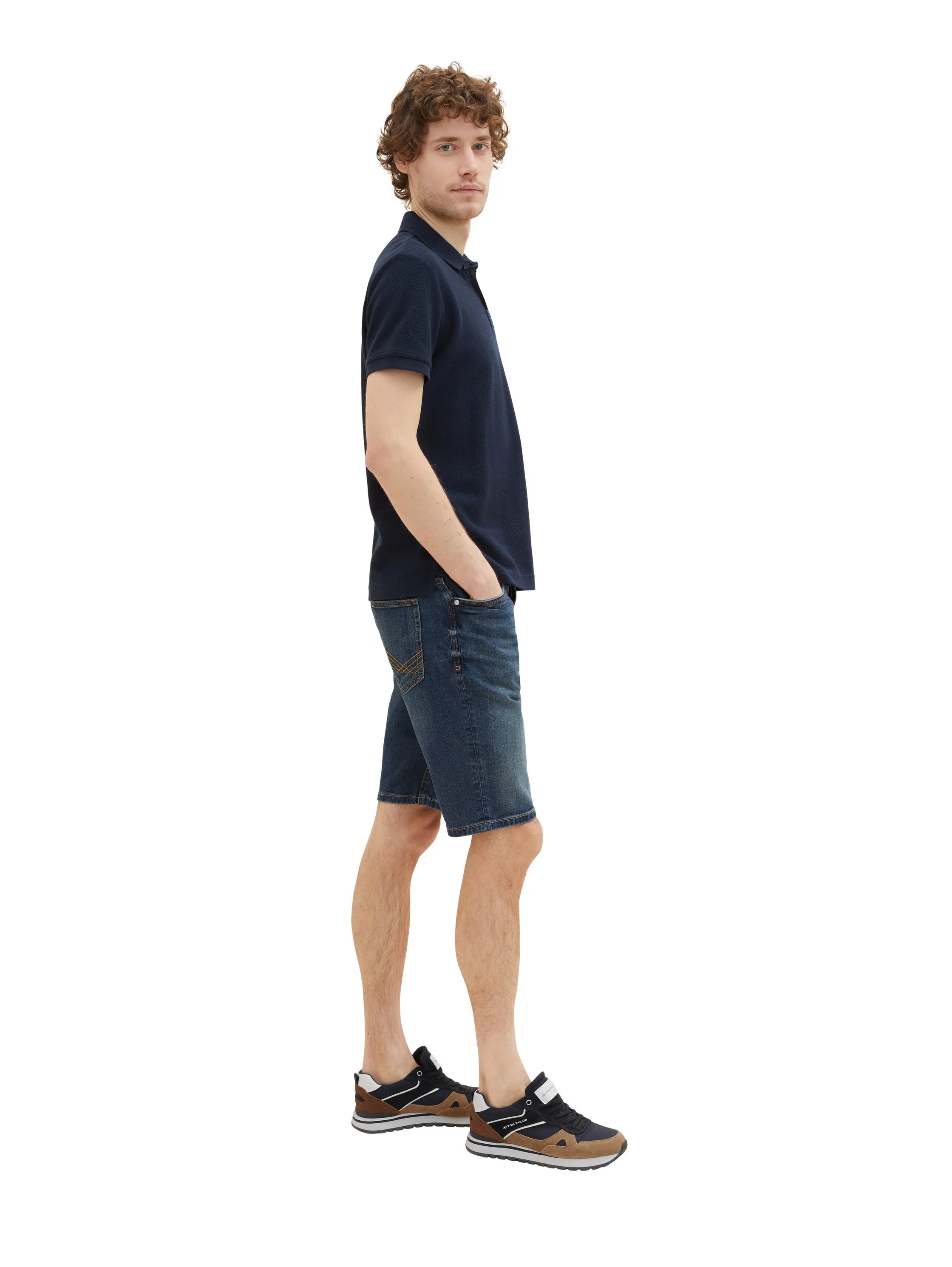 Tom Tailor Used Dark Stone Blue Denim Men Josh Denim Shorts SKU: 1036299_10120 Image 02