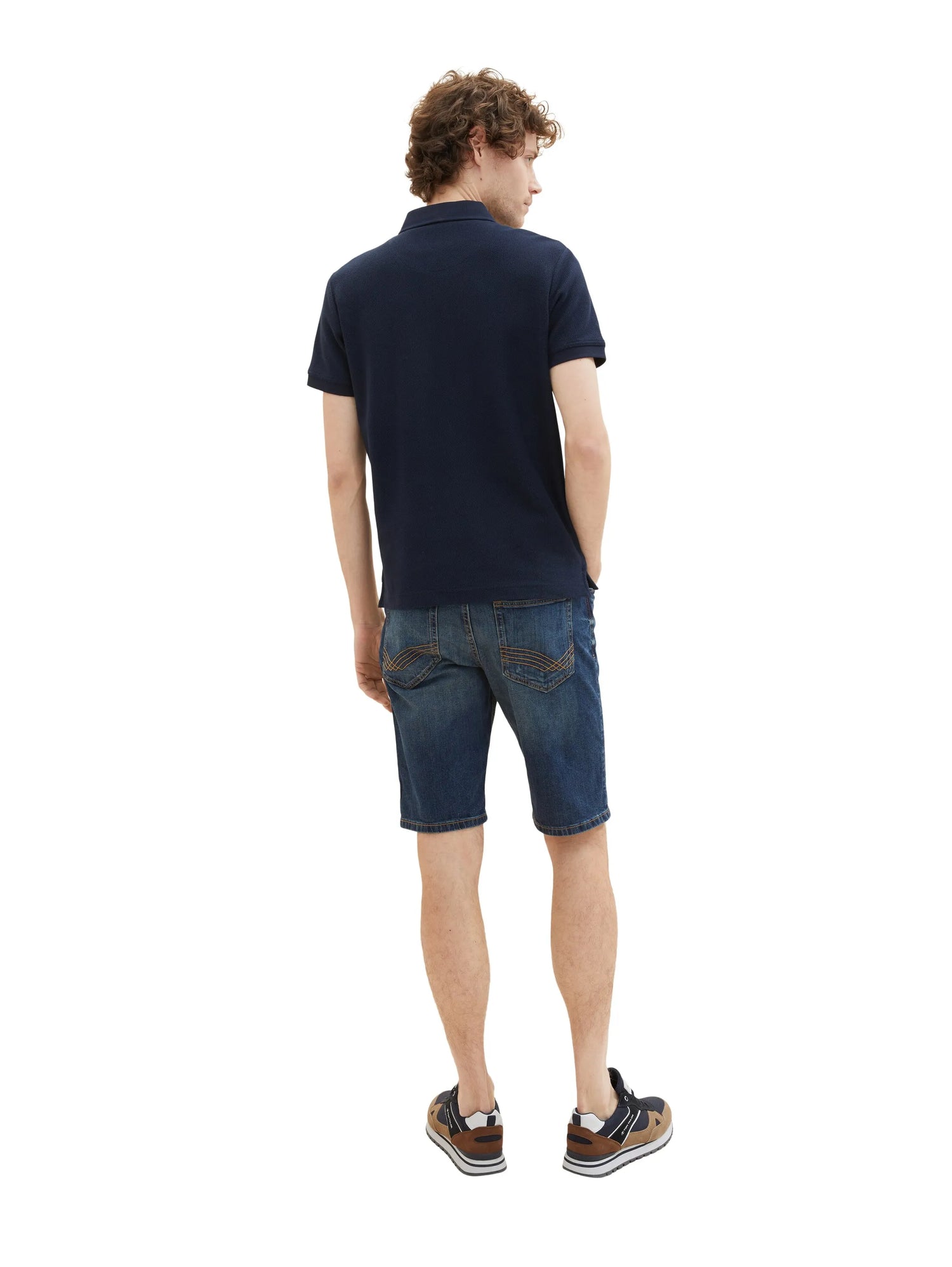Tom Tailor Used Dark Stone Blue Denim Men Josh Denim Shorts SKU: 1036299_10120 Image 04