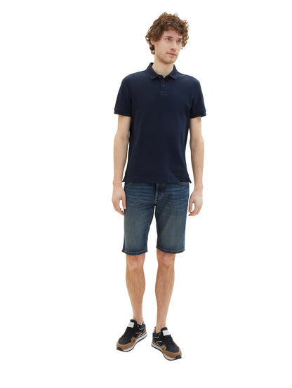Tom Tailor Used Dark Stone Blue Denim Men Josh Denim Shorts SKU: 1036299_10120 Image 05