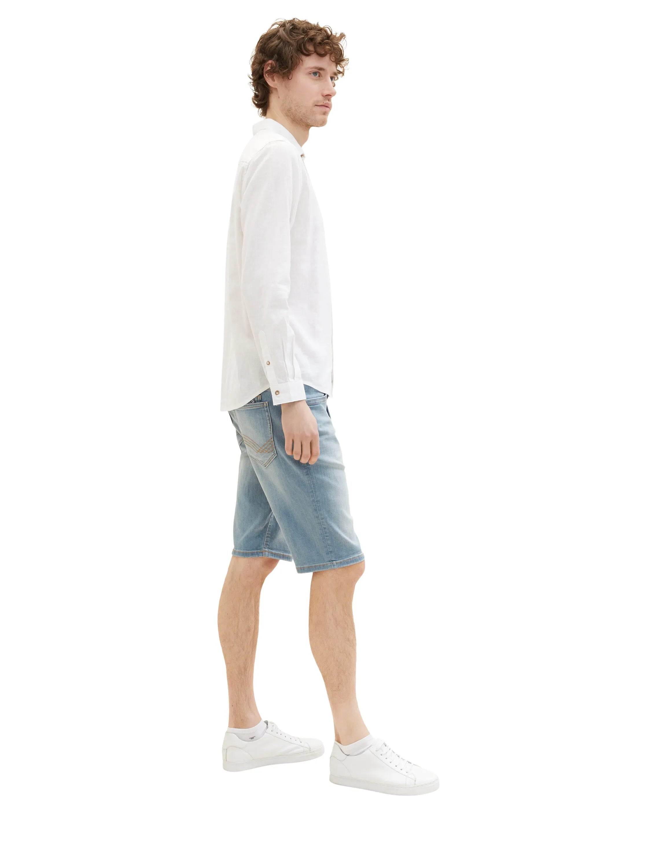 Tom Tailor Light Stone Blue Grey Denim Men Josh Denim Shorts SKU: 1036299_10161 Image 02