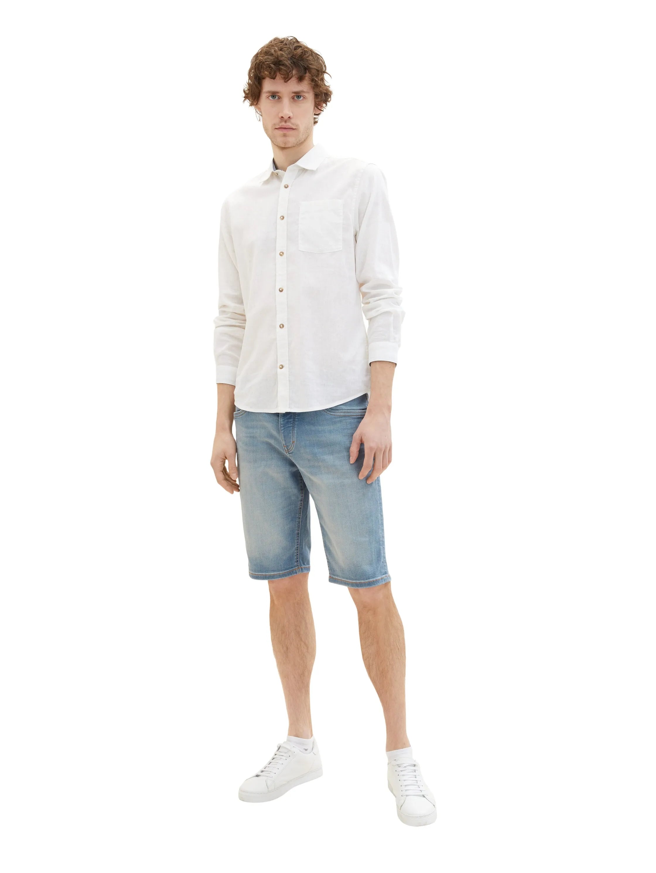 Tom Tailor Light Stone Blue Grey Denim Men Josh Denim Shorts SKU: 1036299_10161 Image 03