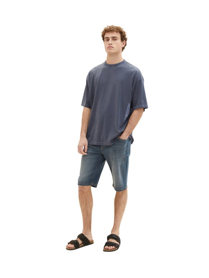 Tom Tailor Dark Stone Blue Grey Denim Men Josh Denim Shorts SKU: 1036299_10163 Image 03