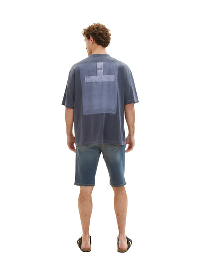 Tom Tailor Dark Stone Blue Grey Denim Men Josh Denim Shorts SKU: 1036299_10163 Image 04