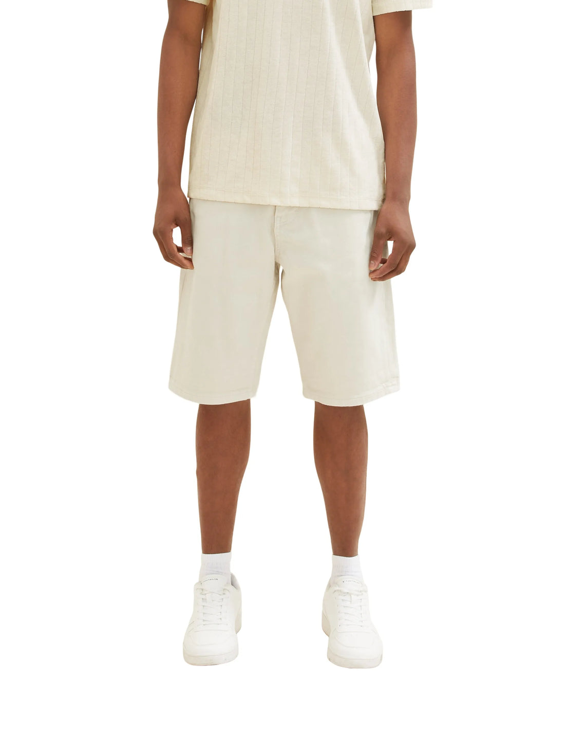 Tom Tailor Off White Men Josh Regular Slim Shorts SKU: 1036301_10332 Image 01