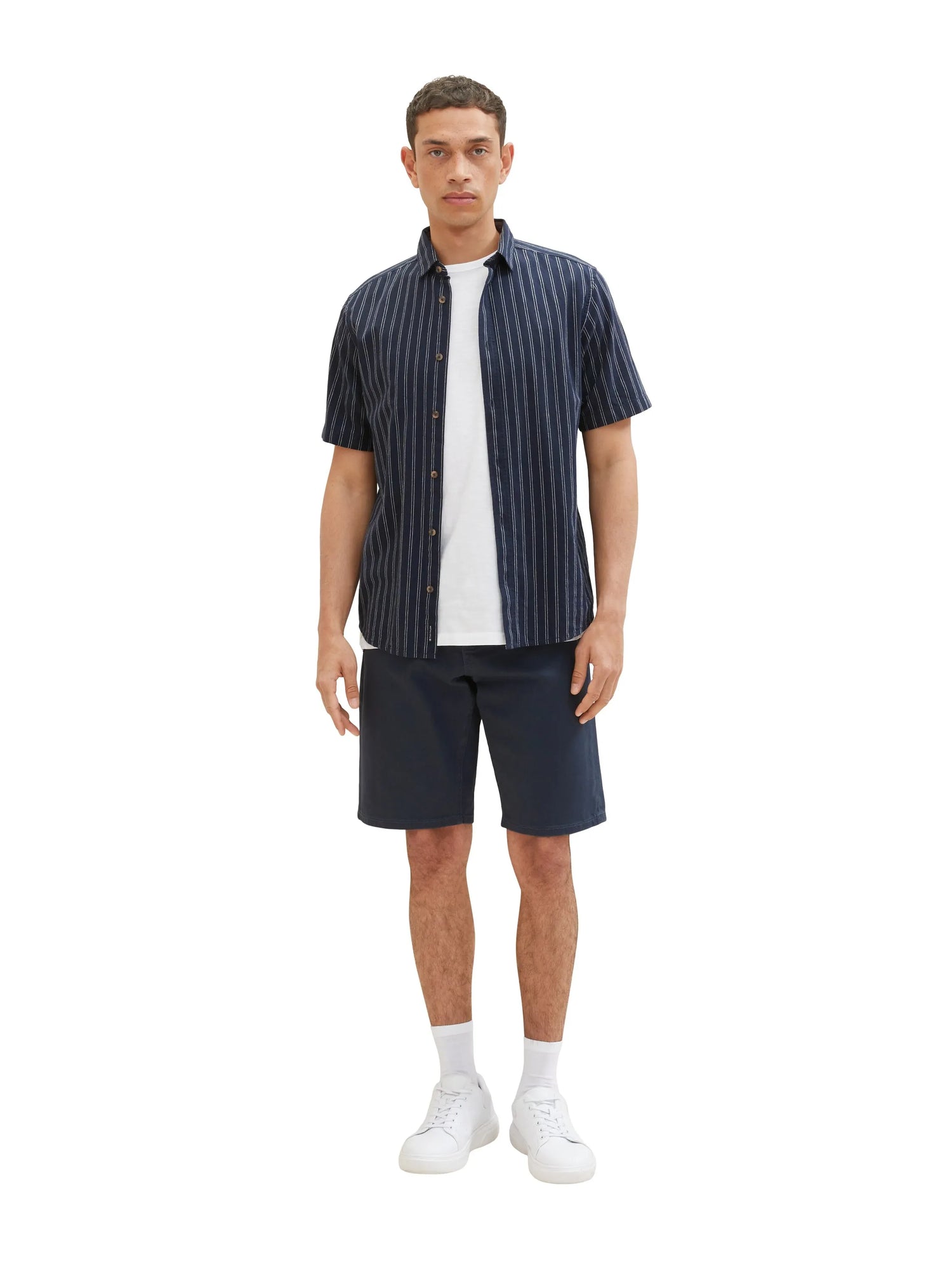 Tom Tailor Sky Captain Blue Men Josh Regular Slim Shorts SKU: 1036301_10668 Image 06
