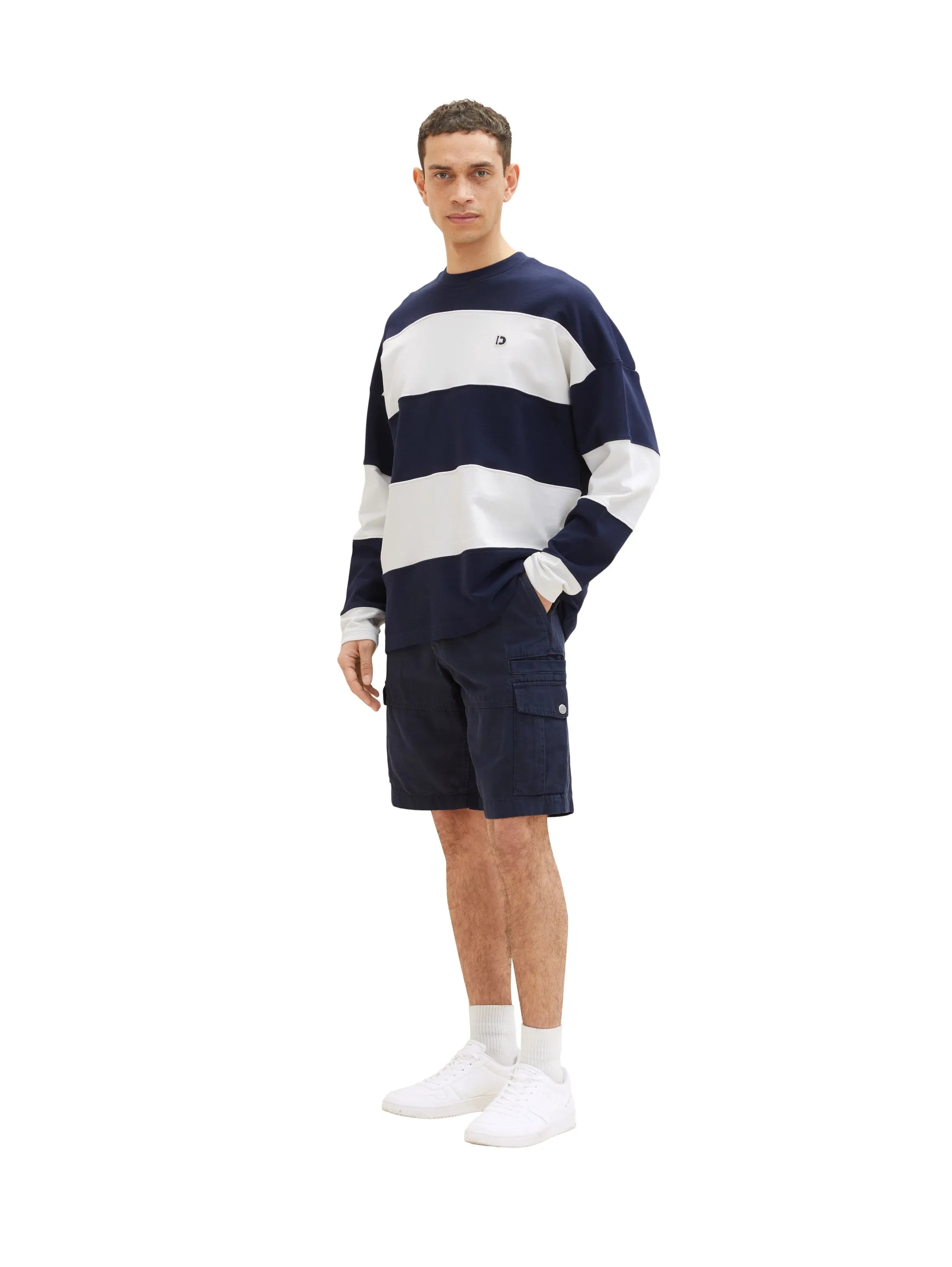 Tom Tailor Sky Captain Blue Men Cargo Shorts SKU: 1036304_10668 Image 03