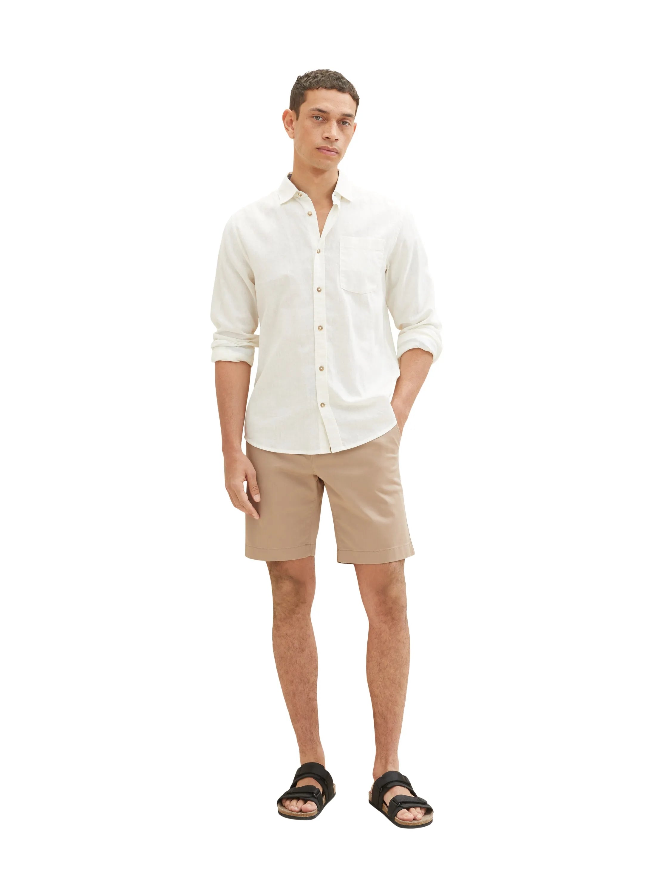 Tom Tailor Desert Fawn Men Chino Shorts SKU: 1036309_24048 Image 03