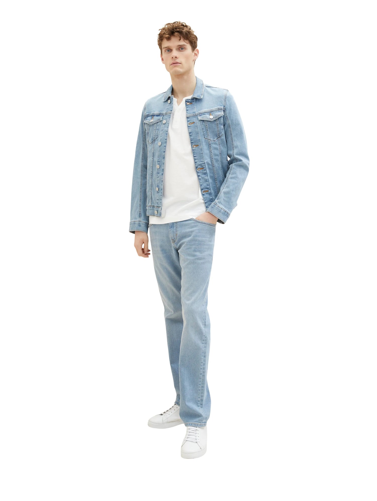 Tom Tailor Off White Men Serafino T-Shirt with a Print SKU: 1036321_10332 Image 05