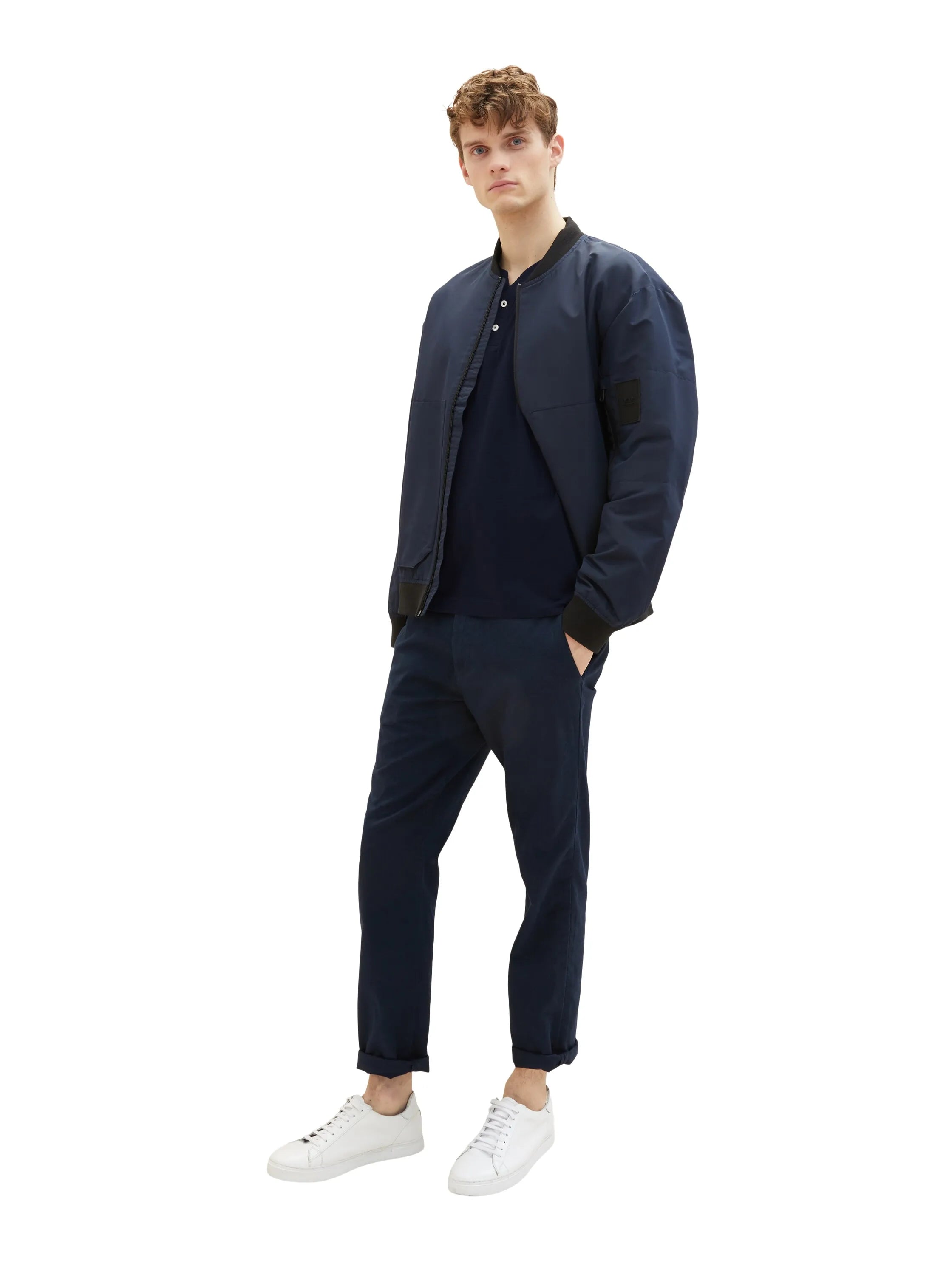 Tom Tailor Sky Captain Blue Men Serafino T-Shirt with a Print SKU: 1036321_10668 Image 05