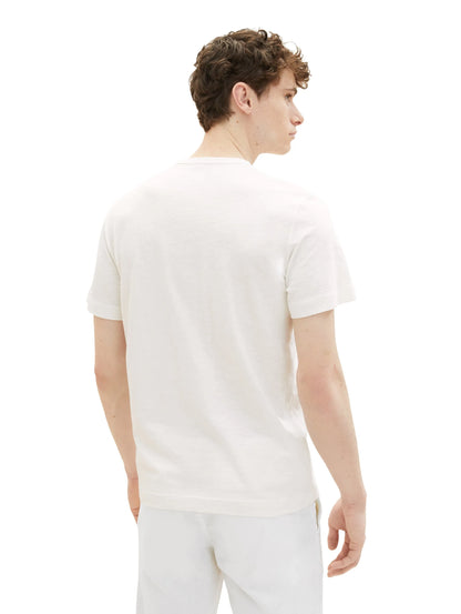 Tom Tailor Off White Men T-Shirt with a Print SKU: 1036322_10332 Image 03