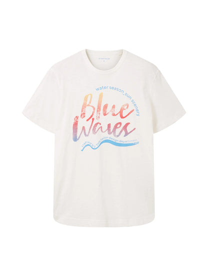 Tom Tailor Off White Men T-Shirt with a Print SKU: 1036322_10332 Image 07