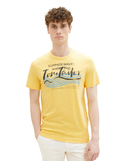 Tom Tailor Corn Yellow Men T-Shirt with a Print SKU: 1036322_16719 Image 01