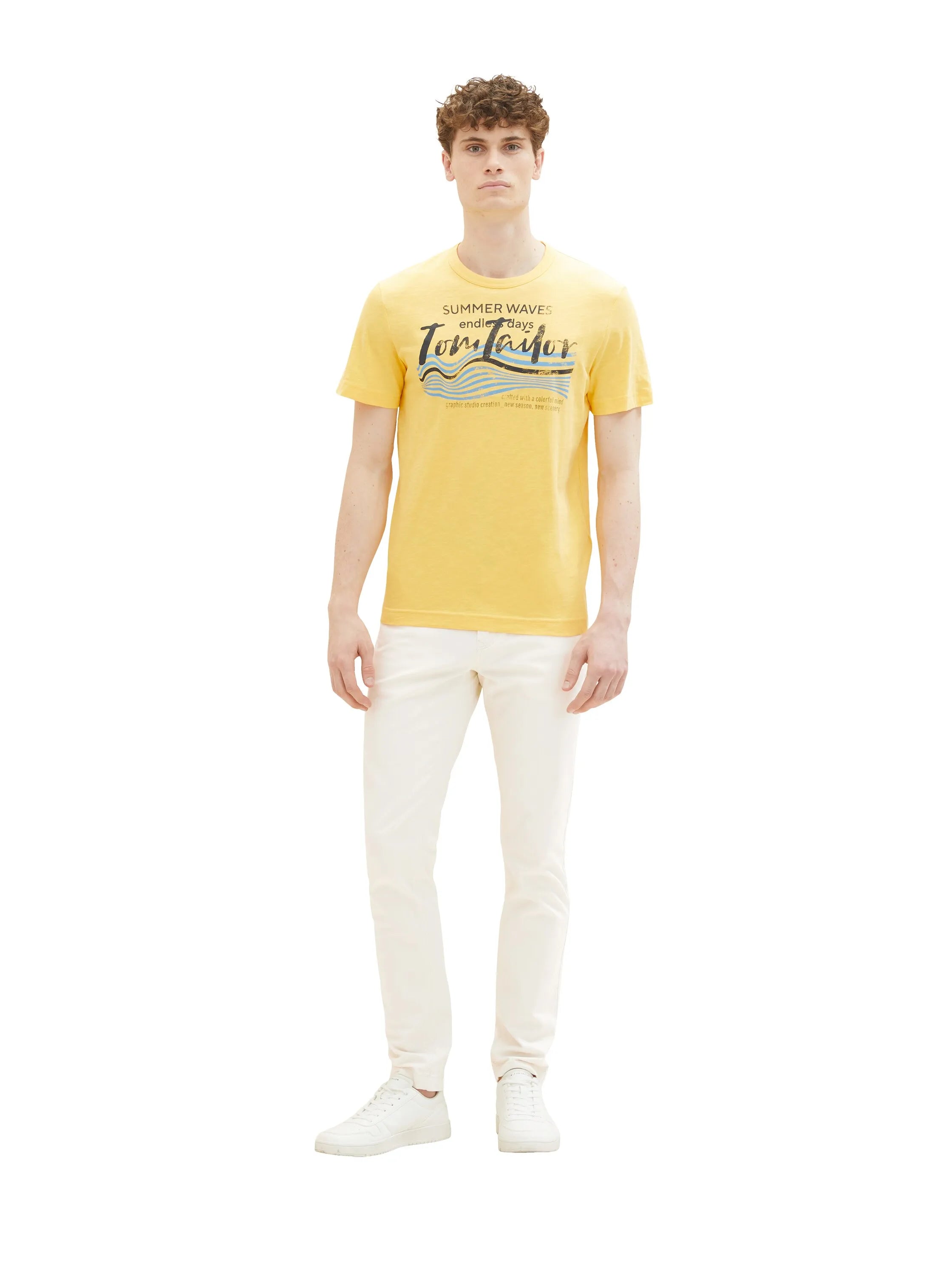 Tom Tailor Corn Yellow Men T-Shirt with a Print SKU: 1036322_16719 Image 05