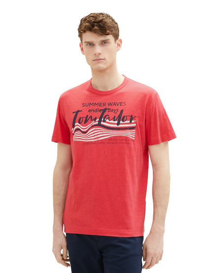 Tom Tailor Soft Berry Red Men T-Shirt with a Print SKU: 1036322_31045 Image 04