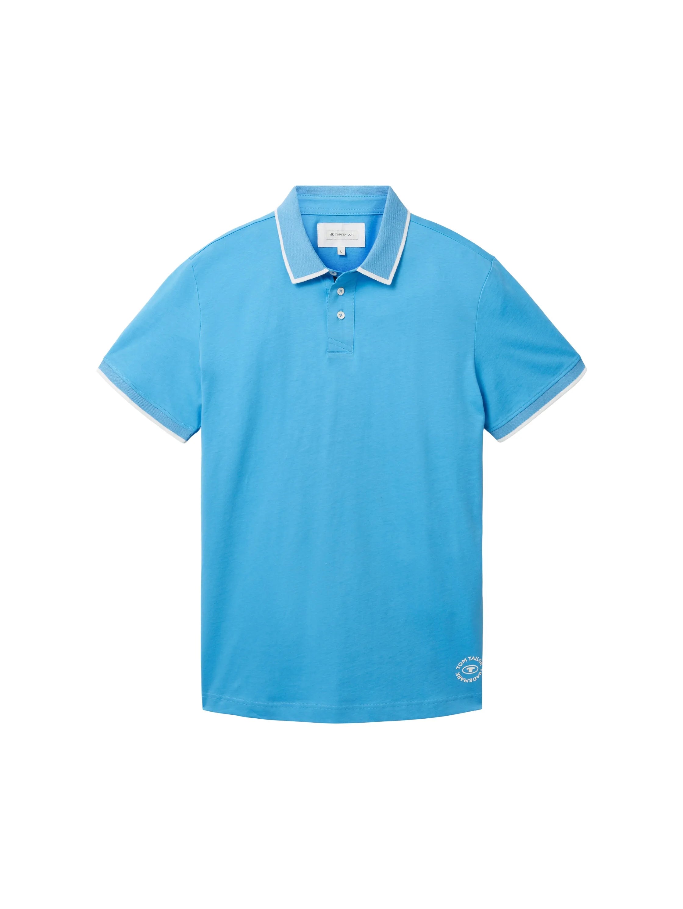 Tom Tailor Rainy Sky Blue Men Sporty Polo Shirt Made of Jersey SKU: 1036327_18395 Image 07