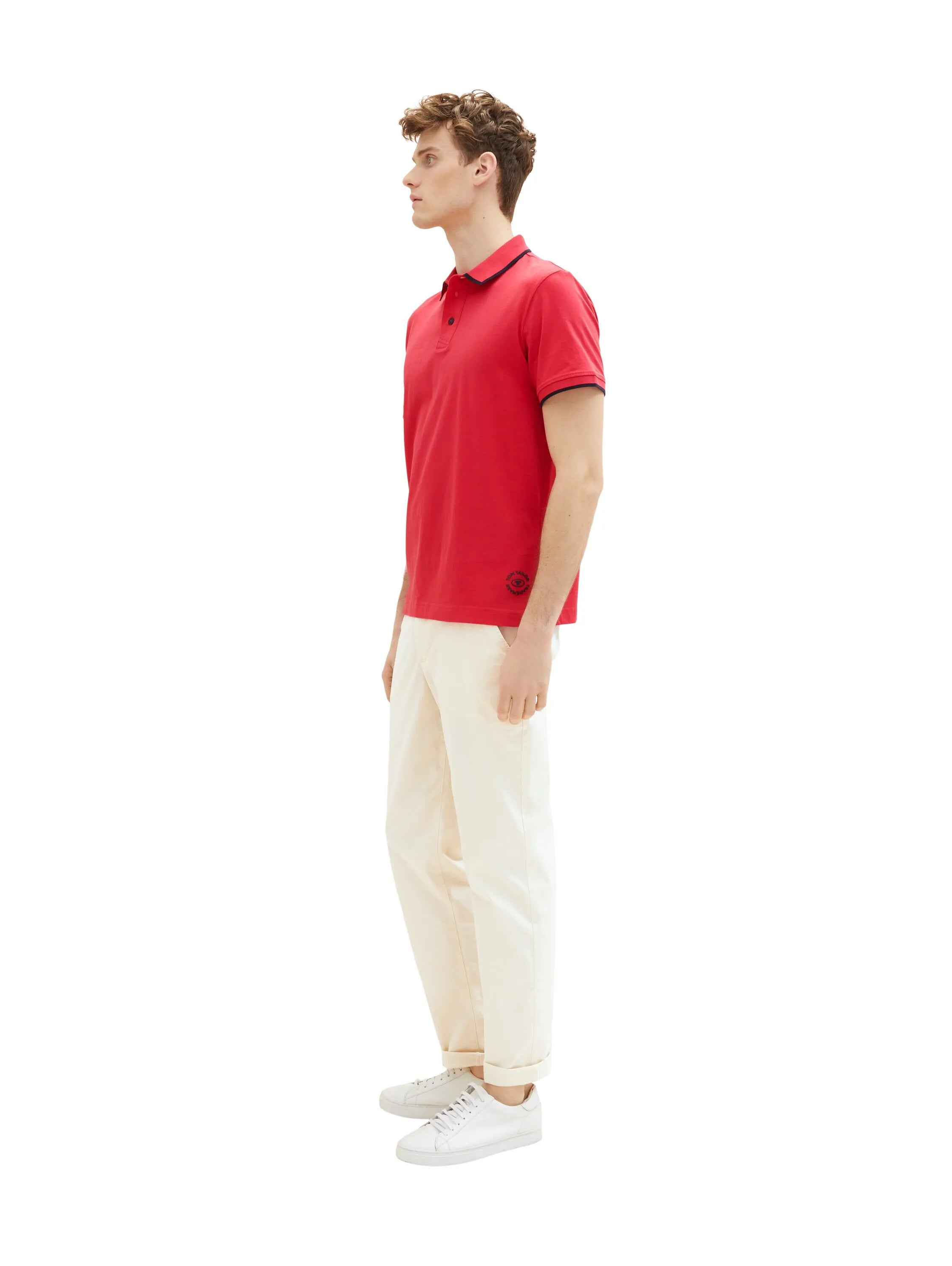 Tom Tailor Soft Berry Red Men Sporty Polo Shirt Made of Jersey SKU: 1036327_31045 Image 01
