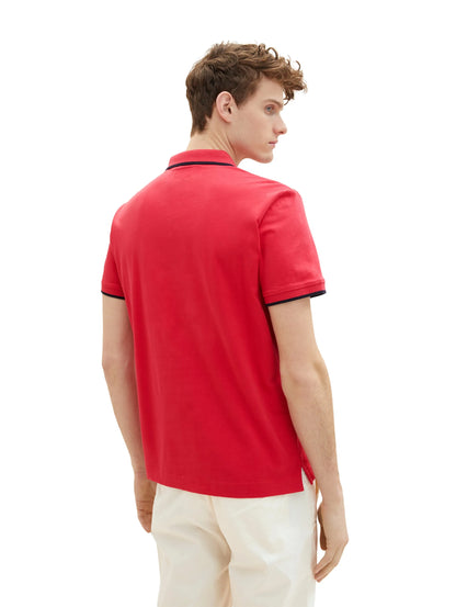 Tom Tailor Soft Berry Red Men Sporty Polo Shirt Made of Jersey SKU: 1036327_31045 Image 03