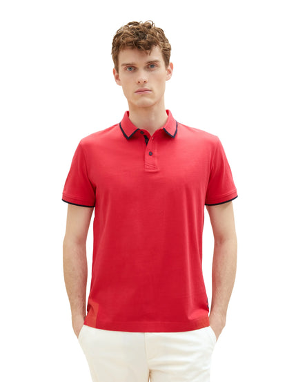 Tom Tailor Soft Berry Red Men Sporty Polo Shirt Made of Jersey SKU: 1036327_31045 Image 04