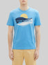 Tom Tailor Rainy Sky Blue Men T-Shirt with a Print SKU: 1036328_18395 Image 00