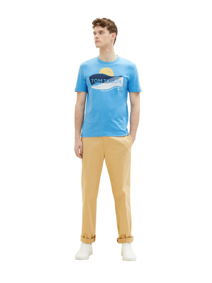 Tom Tailor Rainy Sky Blue Men T-Shirt with a Print SKU: 1036328_18395 Image 05