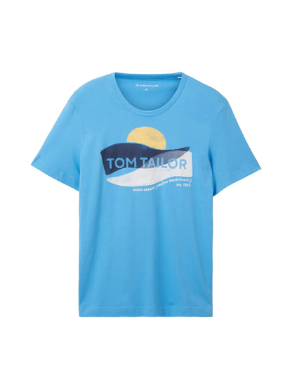 Tom Tailor Rainy Sky Blue Men T-Shirt with a Print SKU: 1036328_18395 Image 07