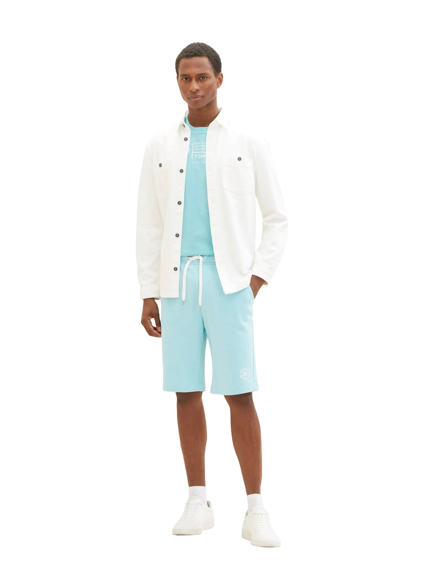 Tom Tailor Blue Tibetan Stone Men Basic Sweatshorts SKU: 1036329_31046 Image 03
