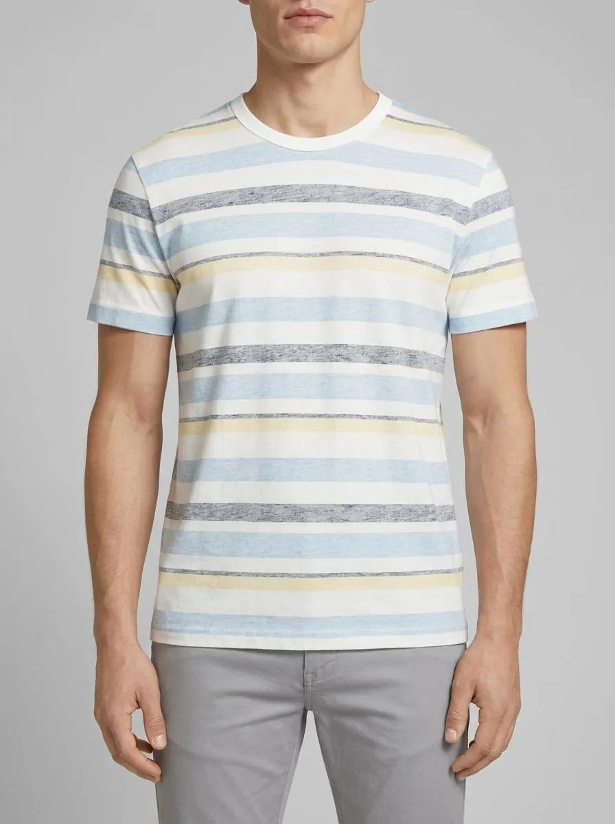 Tom Tailor Blue Multicolor Big Stripe Men Striped T-Shirt SKU: 1036331_31778 Image 00
