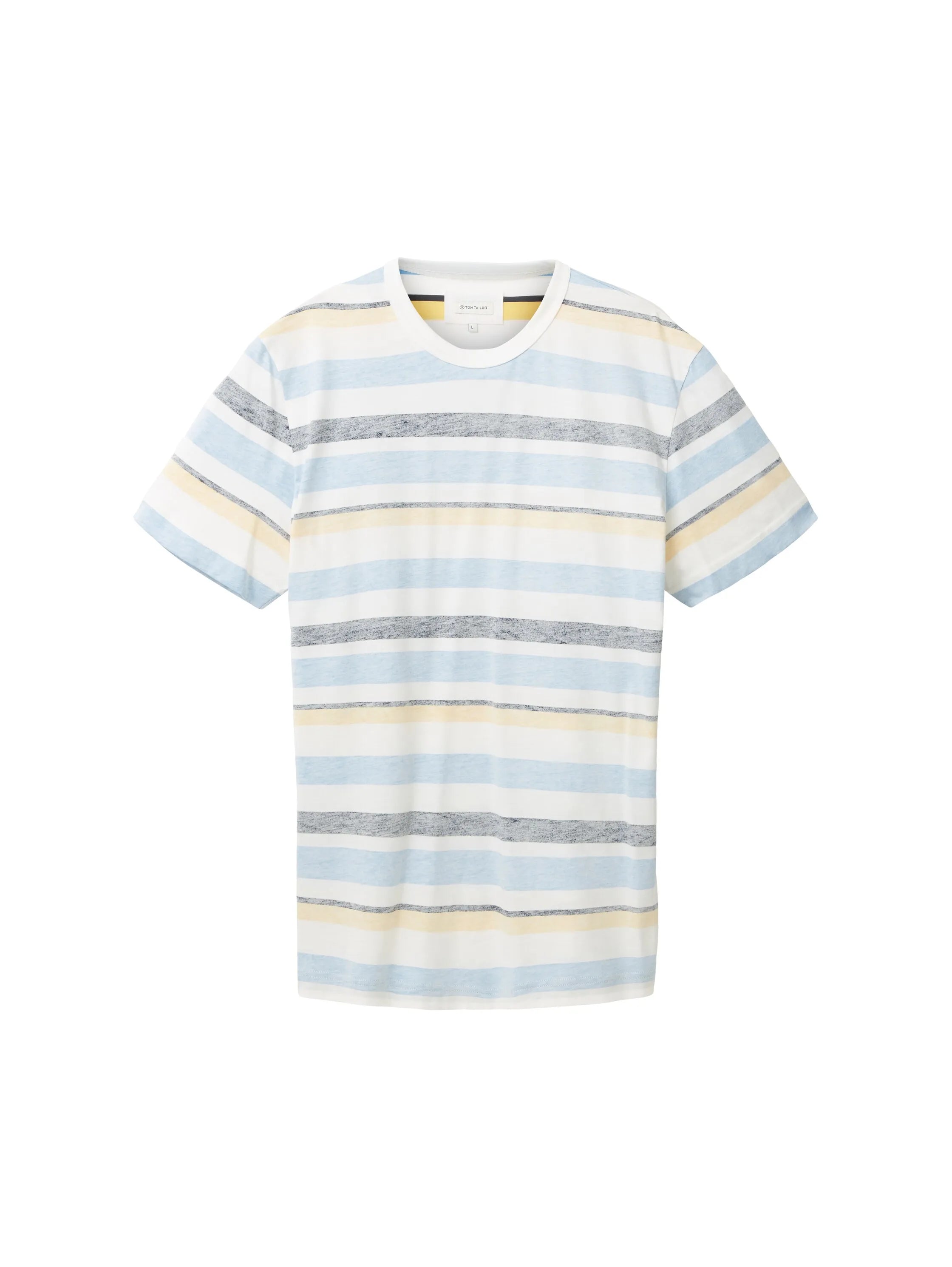 Tom Tailor Blue Multicolor Big Stripe Men Striped T-Shirt SKU: 1036331_31778 Image 07