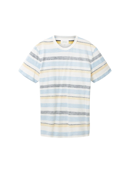 Tom Tailor Blue Multicolor Big Stripe Men Striped T-Shirt SKU: 1036331_31778 Image 07