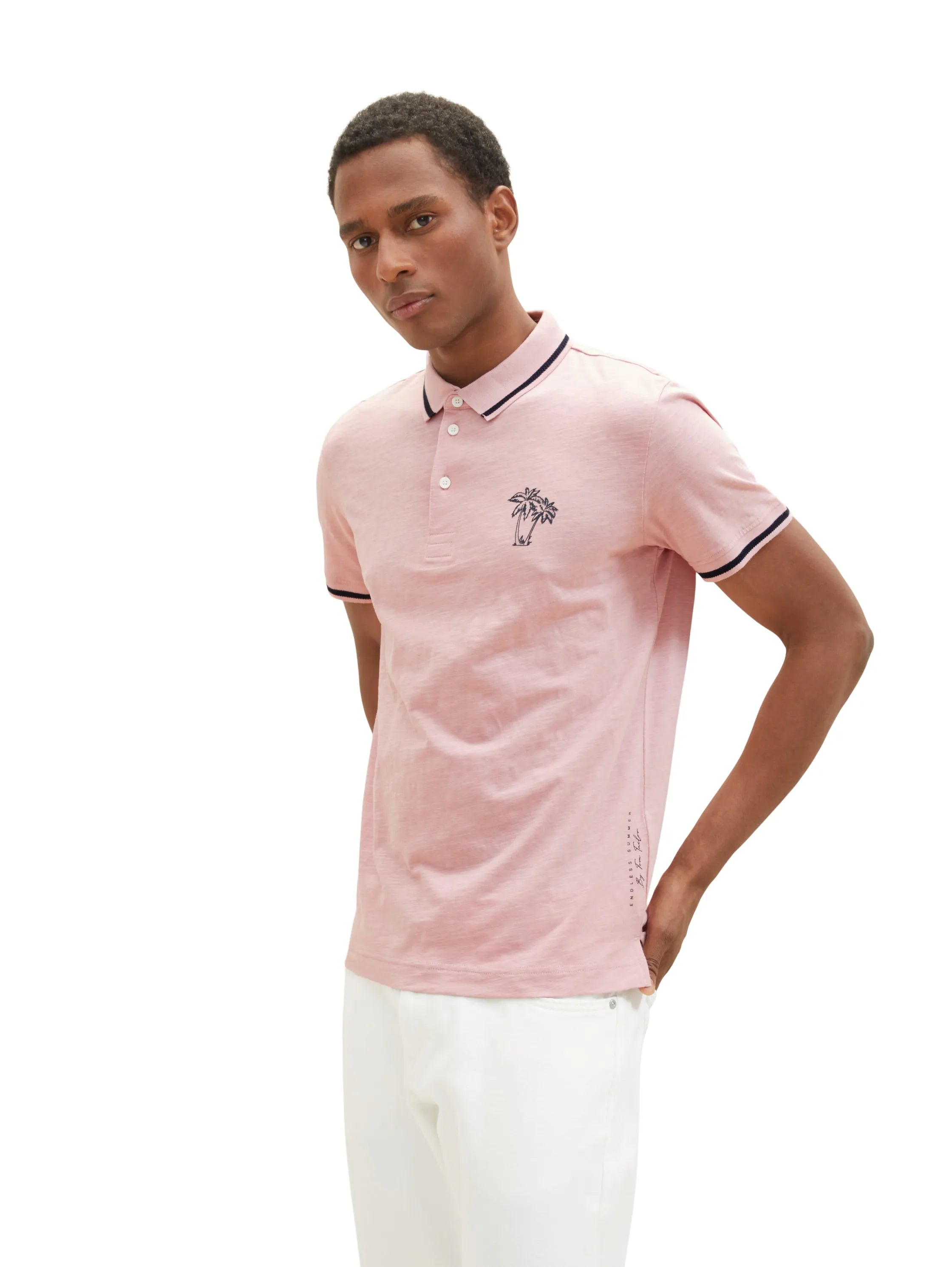 Tom Tailor Morning Pink Men Polo Shirt with a Print SKU: 1036379_11055 Image 01