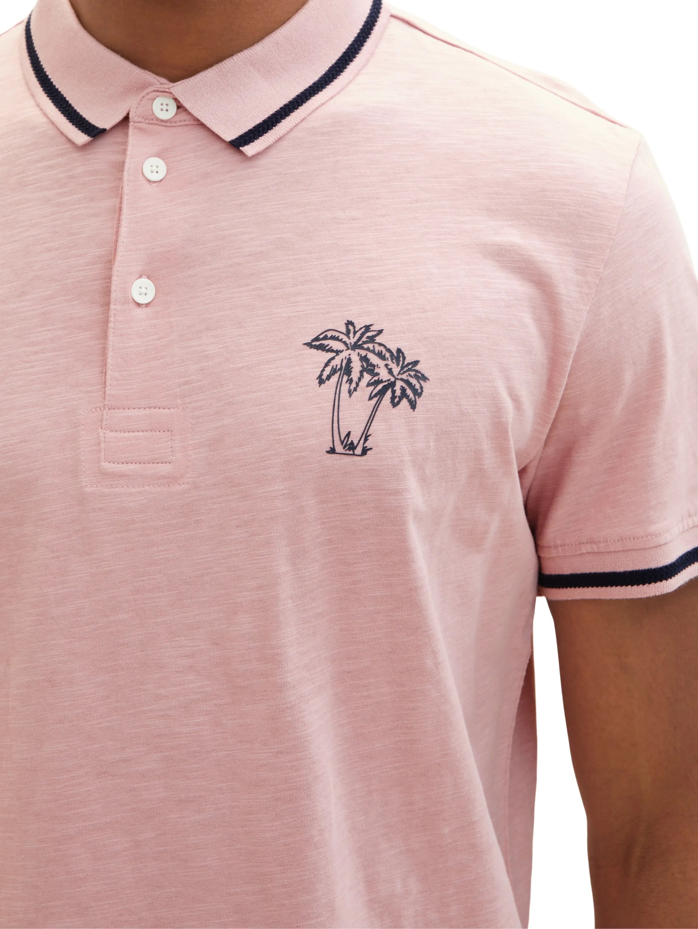 Tom Tailor Morning Pink Men Polo Shirt with a Print SKU: 1036379_11055 Image 04