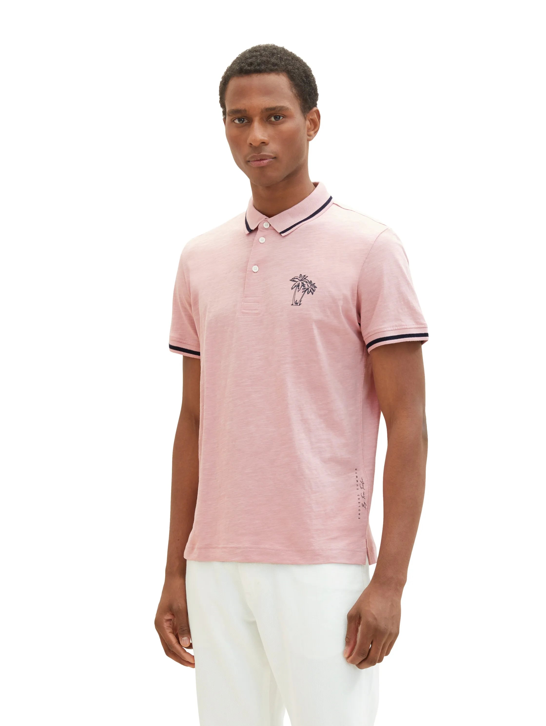 Tom Tailor Morning Pink Men Polo Shirt with a Print SKU: 1036379_11055 Image 05